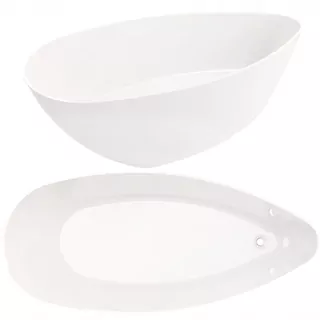 Samostatne stojaca konglomerátová vaňa DARFOR Samostatne stojaci odtok v strede 158 x 71 cm